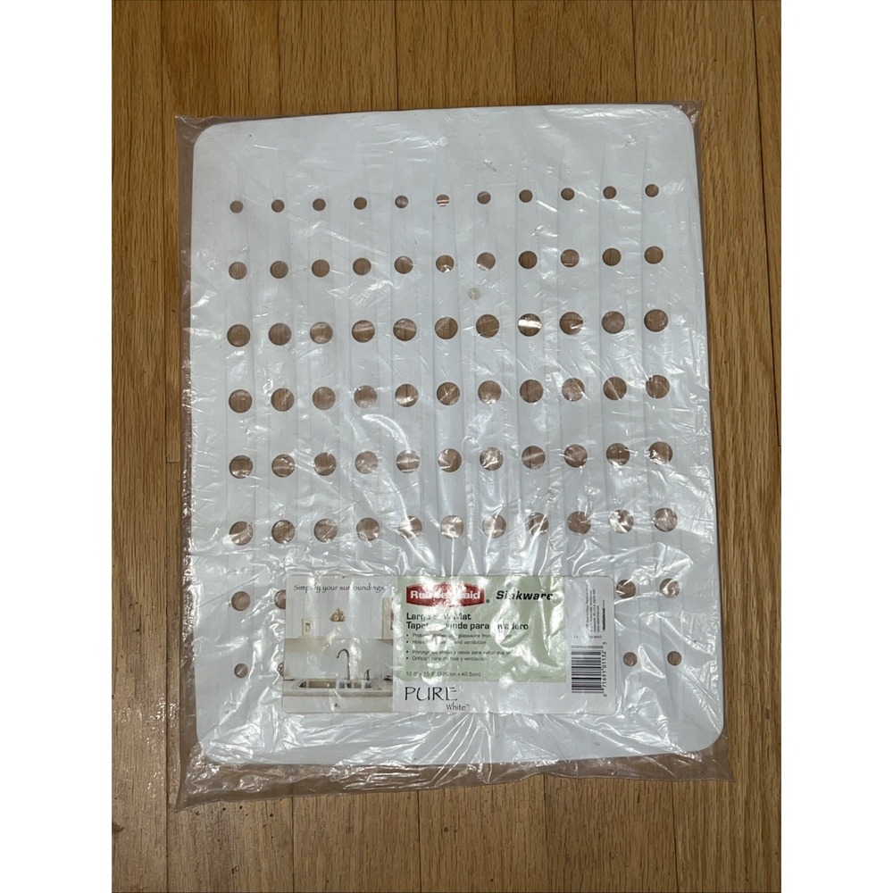 Rubbermaid Large Sink Protector Mat White #1292 Made in USA Vintage NOS 16 X 13